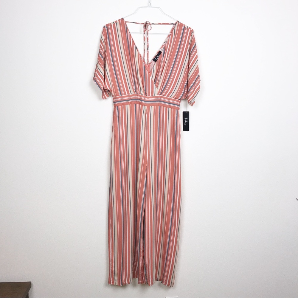 Lulus Stripe Cropped Leg Jumpsuit